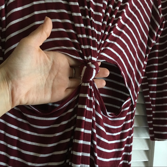 Sweet Claire Striped Knot At The Waist Dress-L - Picture 6 of 6